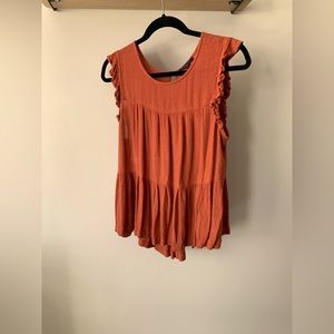 Burnt orange thick strap loose top